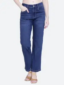 FCK-3 Women Wide Leg High-Rise Light Fade Stretchable Jeans