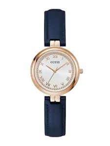 GUESS Women Brass Dial & Leather Straps Analogue Watch U1445L3M