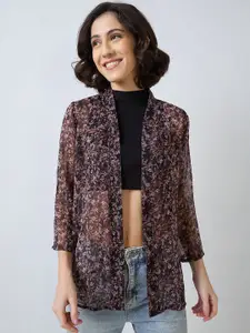 SZN Floral Printed Longline Shrug