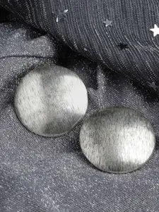 PANASH Silver-Plated Circular Shaped Oxidized Studs