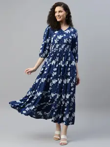Raiyani Fashion Print Crepe Fit & Flare Maxi Dress