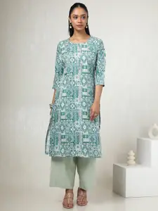 Soch Ethnic Motifs Printed Round Neck Straight Kurta