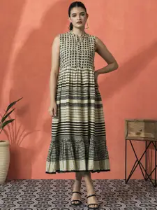 Sangria Printed Pure Cotton A-Line Ethnic Dress