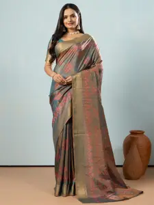 RACHNA Ajrak Block Pure Silk Patola Saree