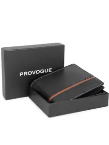 Provogue Men Striped Leather Two Fold Wallet