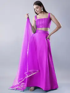 Utsav Fashion Embroidered Sequinned Shibori Ready to Wear Lehenga & Choli With Dupatta