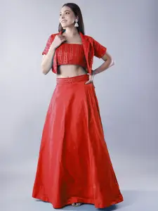 Utsav Fashion Embroidered Sequinned Shibori Ready to Wear Lehenga & Choli With Jacket