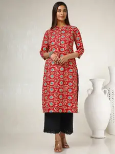 Soch Floral Printed Mandarin Collar Straight Kurta