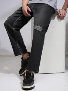 HIGHLANDER Men Straight Fit High-Rise Highly Distressed Light Fade Stretchable Jeans