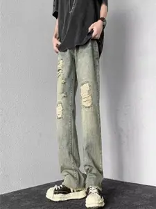 StyleCast Men Straight Fit Mildly Distressed Light Fade Jeans