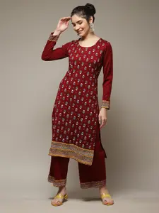 Rangriti Floral Woven Design Straight Kurta