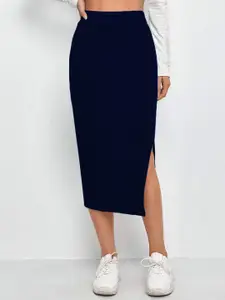 DIMPY GARMENTS Pencil Midi Slit Skirt