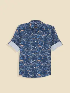 Allen Solly Junior Boys Slim Fit Opaque Printed Casual Shirt
