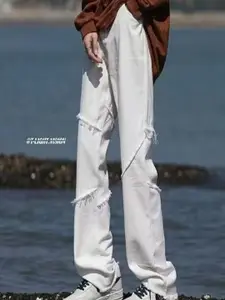 StyleCast Men Straight Fit Mildly Distressed Light Fade Jeans