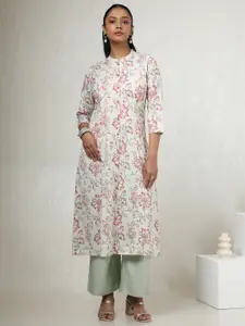 Soch Floral Printed Mandarin Collar Straight Kurta