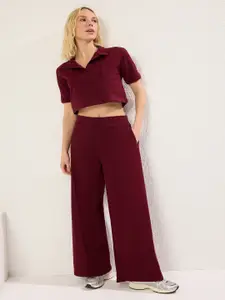 Trendyol Shirt Collar Crop Top With Trousers