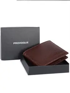 Provogue Men Textured Leather Two Fold Wallet
