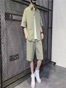 StyleCast Collar Neck Shirt With Shorts