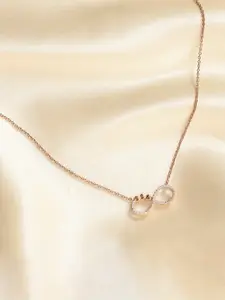 KIORAH 925 Sterling Silver Rose Gold-Plated Necklace