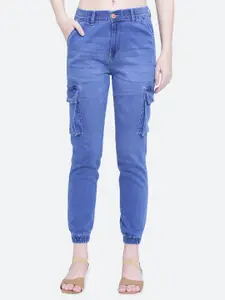 FCK-3 Women Jogger High-Rise Light Fade Stretchable Jeans