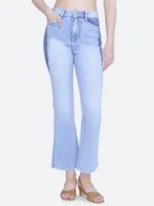 FCK-3 Women Wide Leg High-Rise Light Fade Stretchable Jeans
