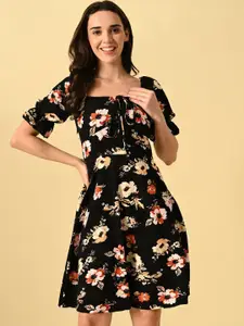 IUGA Floral Print Fit & Flare Dress