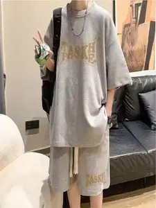 StyleCast Printed Round Neck T-Shirt With Shorts