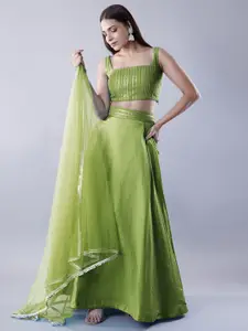 Utsav Fashion Embroidered Sequinned Shibori Ready to Wear Lehenga & Choli With Dupatta