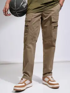 HIGHLANDER Men Overdyed Elasticated Relaxed Straight Fit Cargo Pant