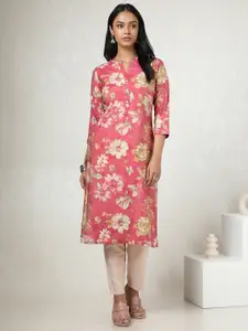 Soch Floral Printed Mandarin Collar Straight Kurta