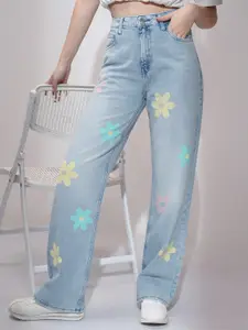 Tokyo Talkies Women Straight Fit High-Rise Light Fade Stretchable Jeans