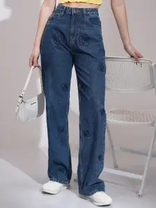 Tokyo Talkies Women Floral Embroidered High Rise Dad Jeans