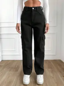 Metronaut Women Cargo Black Jeans