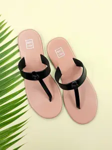POSTCARD Women Printed T-Strap Flats