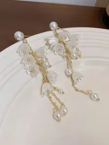 Celestique Contemporary Long Korean Drop Earrings