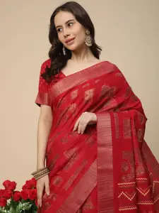 RATAN Floral Zari Art Silk Saree