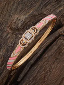 Kushal's Fashion Jewellery White Gold-Plated Party Zircon Kada