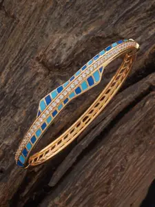 Kushal's Fashion Jewellery White Gold-Plated Party Zircon Kada