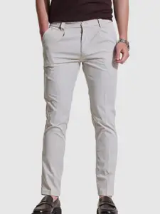 Snitch Men Grey Slim Fit Trousers