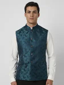 Van Heusen Printed Woven Nehru Jacket