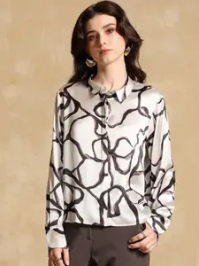 Kazo Women Opaque Printed Formal Shirt