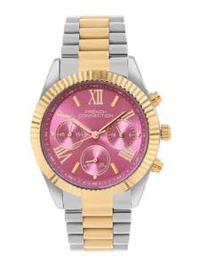 French Connection Women Dial & Stainless Steel Bracelet Style Straps Analogue Chronograph Watch FCM06TM