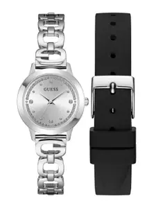 GUESS Women Brass Dial & Bracelet Style Straps Analogue Watch U1448L1M