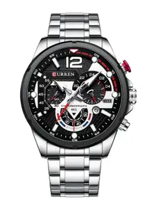 Curren Men Stainless Steel Bracelet Style Straps Analogue Watch CR-8395-Silver Black