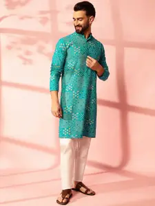 Anouk Men Bandhani Printed Regular Kurta with Pyjamas