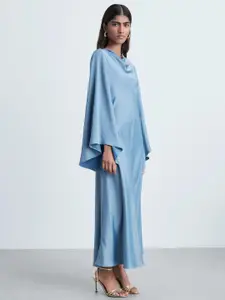 MANGO Cowl Neck Flared Sleeve Maxi Dress