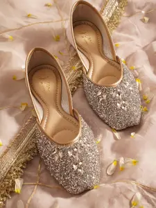 JM Looks Women Ethnic Fashion with Embroidered Flats