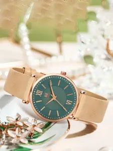 IIK COLLECTION Women Dial & Leather Bracelet Style Straps Analogue Watch IIK-3220W
