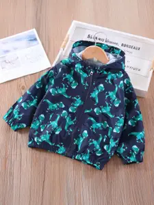 Xsole Boys Floral Striped Polyester Crop Puffer Jacket