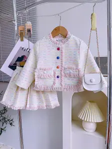 Xsole Girls Printed Top With Skirt